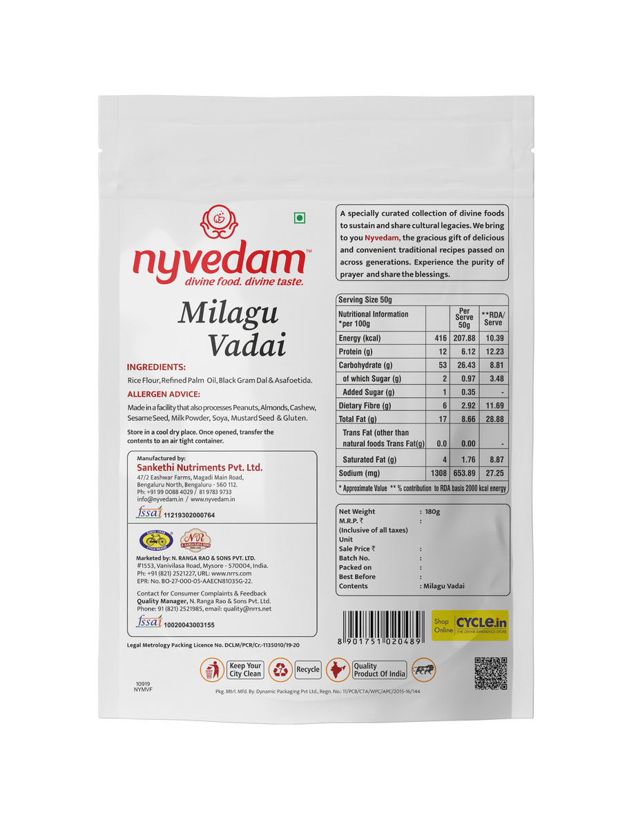Milagu Vadai - 180g – Nyvedam - Cycle.in